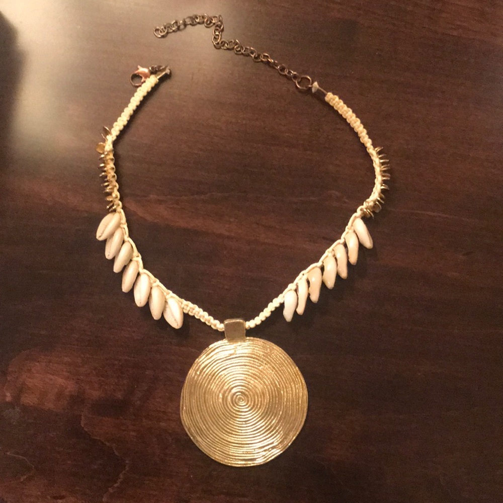 Free People Gold Medallion Adjustable Necklace